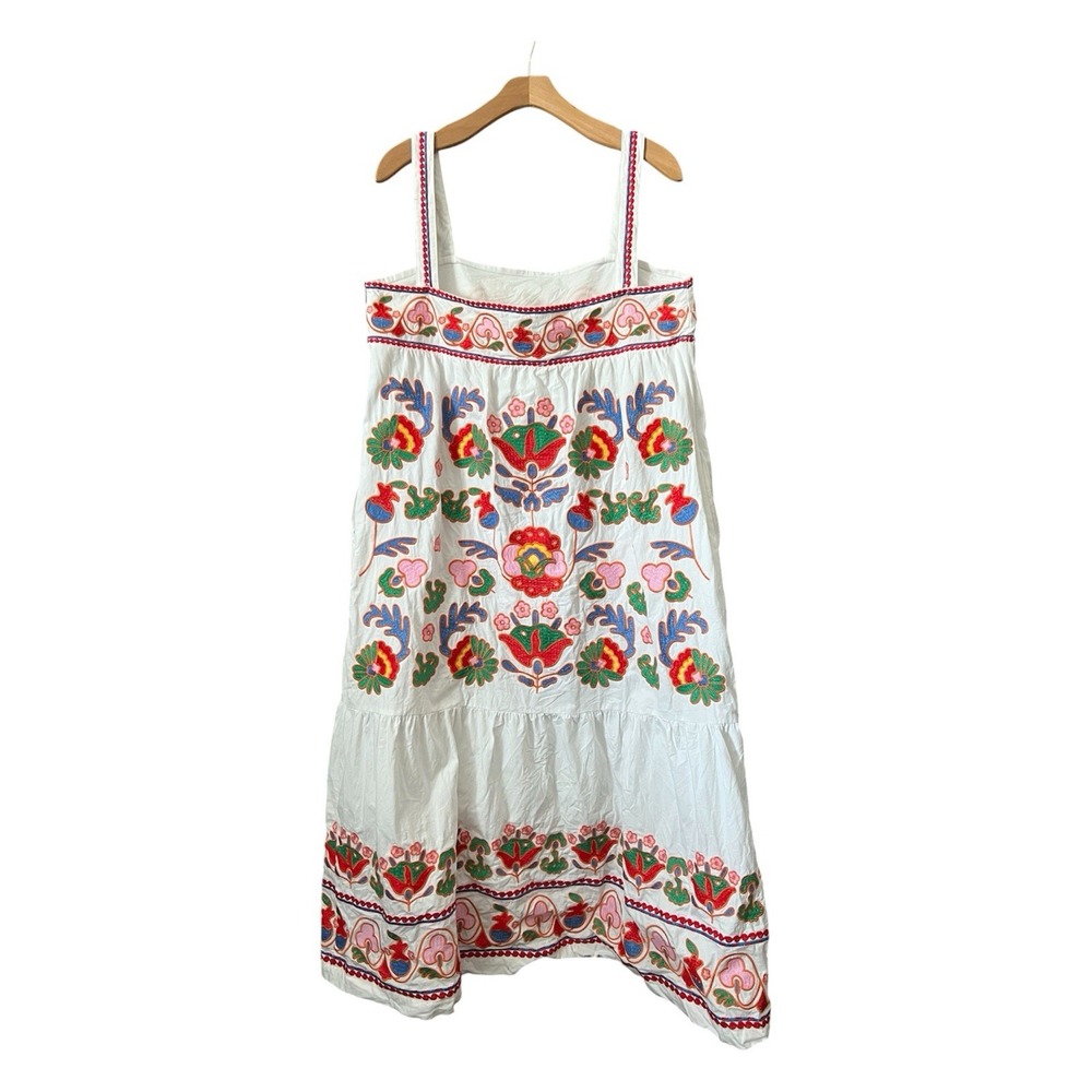 J. Marie The Landon Embroidered Floral Midi Dress XL (smaller) Boho Folk Art - Picture 4 of 11